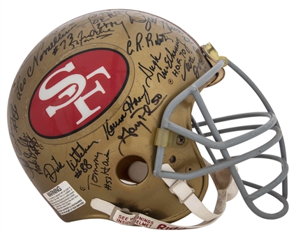 San Francisco 49ers Game Used & Multi-Signed Full Size Helmet with 30+ Signatures, Including Simpson, Rice & Young (Beckett)